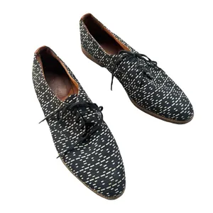 Madewell Size 8 Black Cream Geometric Print Lace-Up Oxford Shoes thumbnail 3