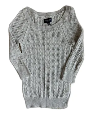 American Eagle Womens Small Gray Knit Pullover Sweater Long Sleeve Top thumbnail 1