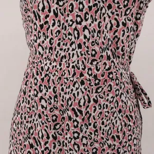 J Crew Leopard Midi Wrap Dress Womens XS Pink Black Animal Print Office Timeless thumbnail 4