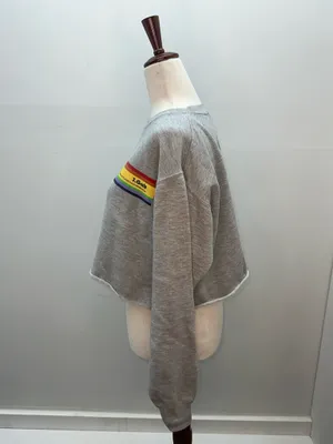 Brandy Melville John Galt Crop Sweatshirt Pacific City Rainbow thumbnail 4