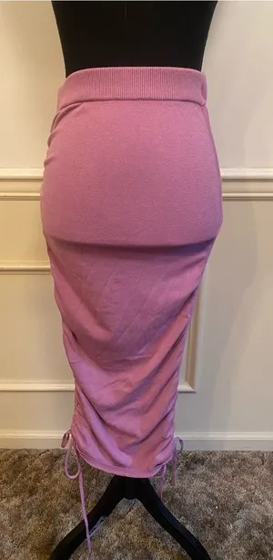 REVOLVE Lovers + Friends Lilac Purple Drawstring Midi Skirt Cinched Sides thumbnail 1