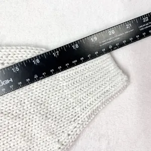 Hollister Cropped Shaker Knit Sweater Women Size M White Cream Y2K Acrylic Blend thumbnail 8