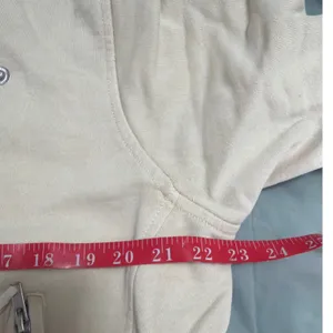 We The Free Free People Cream Cotton Moto‎ Jacket Belted Asymmetric Zip XS thumbnail 5