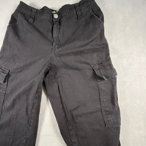 Rue21 Womens Black Cargo Jogger Pants Size Medium Utility Streetwear Pocket thumbnail 2