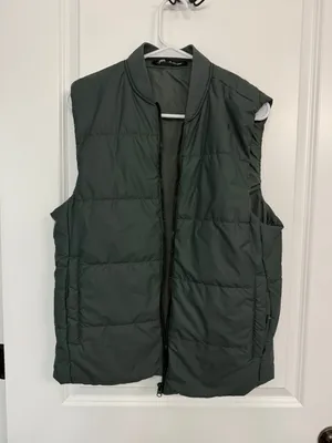 Zara Dark Green Puffer Vest Full Zip Women’s Small thumbnail 3