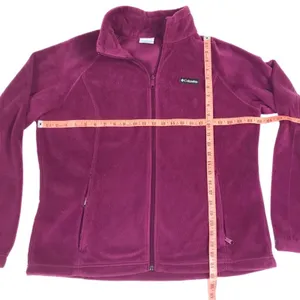 COLUMBIA Pile Fleece Jacket Women XL Purple Full Zip Gorpcore Outdoor Travel Y2K thumbnail 8