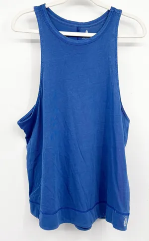 Free People FP Movement Womens Blue High Neck Athletic Sporty Tank Top Size L thumbnail 1