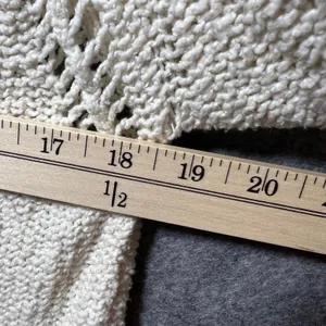 Billabong Womens Cream Knit Hooded Sweater V-Neck Cropped Pullover M Hoodie thumbnail 5