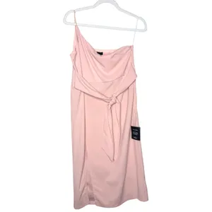 Lulus One Shoulder Club Scene Bodycon Midi Dress XL Pink Party Wedding Guest New thumbnail 4