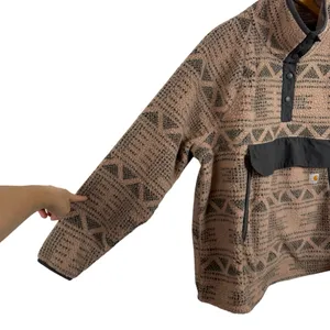 Carhartt T Snap Fleece Sweatshirt Desert Taupe Aztec Women’s XXXL OJ4991-W Pink thumbnail 8