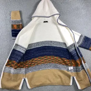 Fate Cardigan Sweater Women Medium Hooded Open Front Fuzzy Cozy Lagenlook‎ thumbnail 3
