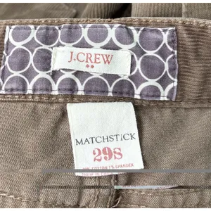 J Crew Matchstick Corduroy Pants Womens Size 29 S Short Brown Low Rise Straight thumbnail 5