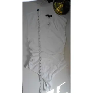 LOFT Versa White Square Neck Ruched Sleeveless Bodysuit L NWT‎ Clean Girl Base thumbnail 8