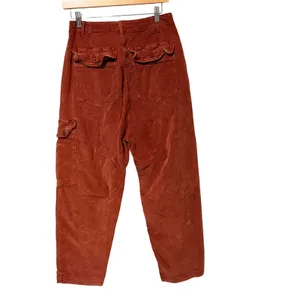 Free People Rust Orange Corduroy‎ Cargo Tapered Pants High Rise Womens Size S thumbnail 4