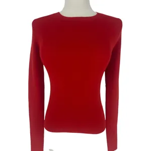 Alice + Olivia Ciara Bright Red‎ Ribbed Cropped Pullover Sweater XS thumbnail 4