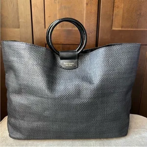 Kate spade woven hold all large tote‎ thumbnail 1