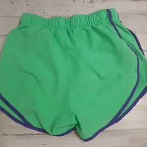 Nike Dri-Fit Green Purple Athletic Workout Shorts v6x thumbnail 2