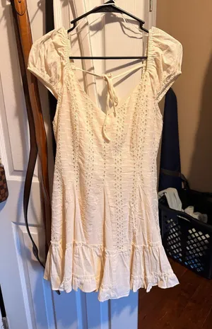Mustard Seed Dahlia Mini Dress Yellow Floral Eyelet thumbnail 1
