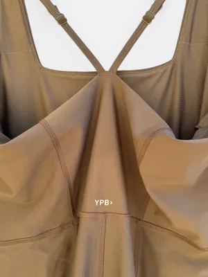 Abercrombie YPB ScuptLUX Short Bodysuit Taupe Brown thumbnail 4