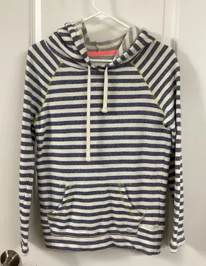 Billabong Navy and White Striped Women's Hoodie thumbnail 1