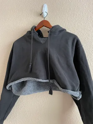 Brandy Melville Black Cropped Hoodie thumbnail 3