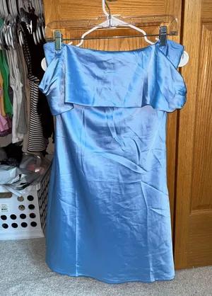 Beginning Boutique Primrose Blue Satin Dress thumbnail 3