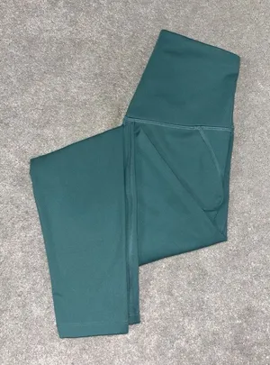 Girlfriend Collective XS cropped‎ Leggings TEAL EUC thumbnail 1