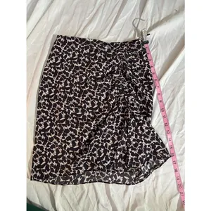 Isabel Marant Étoile Floral Ruched Ruffle Skirt Black Beige French Designer thumbnail 5