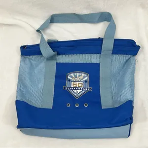 Vintage 2008 Los Angeles LA Dodgers 50th Anniversary Beach Blue Zip Top Tote Bag thumbnail 1