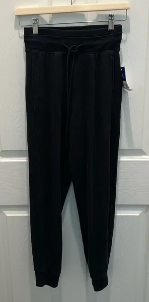 JoyLab Black Drawstring Joggers with Tapered Cuffs thumbnail 1