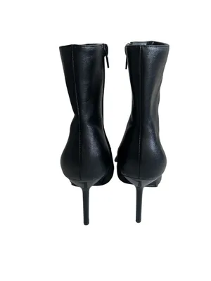 WINDSOR Flora Black Rhinestone Jeweled Bow Heels Boots Size 7 thumbnail 4