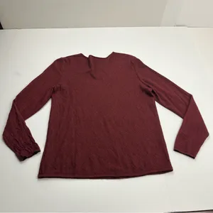 AKRIS Womens Cashmere Silk Red Stripe Long Sleeve Top US‎ 16 *SEE MEASUREMENTS thumbnail 11