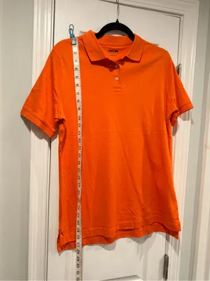 NWOT Lands End Size S Orange Short Sleeve Collared Polo Shirt thumbnail 3