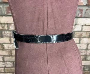 belt vegan leather goldtone buckle 1990s thumbnail 1