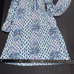 Lilly Pulitzer Fringe Pineapple Preppy Beach Puff Sleeve Designer Mini Dress Med thumbnail 12