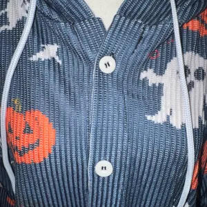 Spooky print Halloween cardigan hoodie thumbnail 5