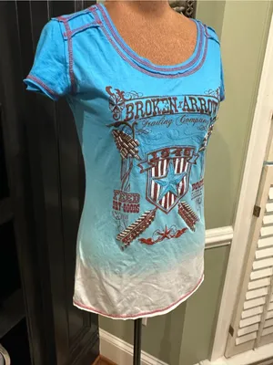 Panhandle Slim Broken Arrow Trading Co. Ombre Western Tee – Size Small thumbnail 6