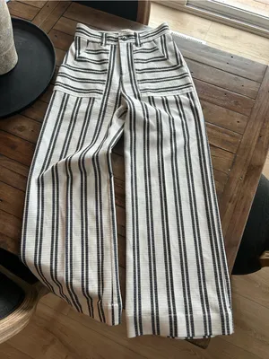 Fifteen Twenty Rylee Striped Crop Pant Navy White Cotton 4 thumbnail 2
