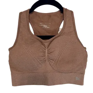 Brokig Womens‎ Seamless Racerback Sports Bra Brown Ruched Front Size S New thumbnail 7
