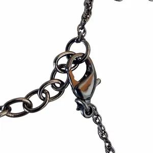 Vintage Givenchy Black Crystal Gunmetal Y-Drop Necklace thumbnail 8