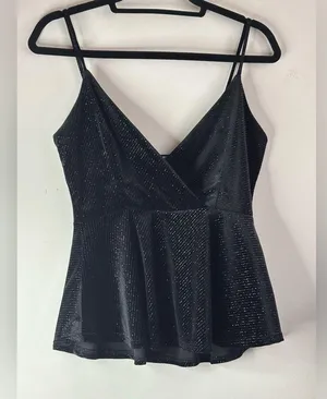 Chocolate Black Sparkle Women’s Tank Top Size L thumbnail 1