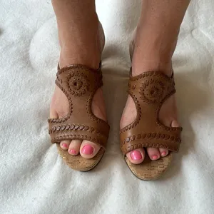 Jack Rogers Cork Wedge Leather Sandals size 8 thumbnail 8