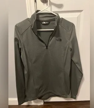 Grey North Face Quarter Zip thumbnail 1
