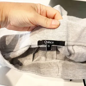 Quince SuperSoft Fleece Drawstring Waist Lounge Shorts Heather Gray Small thumbnail 3