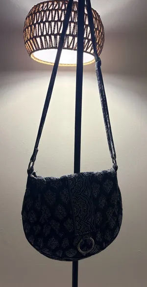 Vera Bradley Quilted Paisley Crossbody Bag - Black thumbnail 1