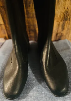 Chandlers Vintage English leather and sheep lined boots Size 8 black thumbnail 2