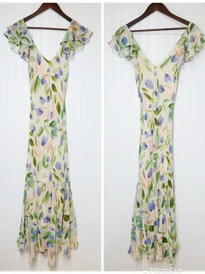 ASTR Wisteria Floral Chiffon Maxi Dress Small Wedding Guest Garden Party Summer thumbnail 2