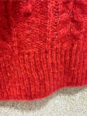 NWT Old Navy sweater red marl winter holiday fisherman grandpa large wool blend thumbnail 5