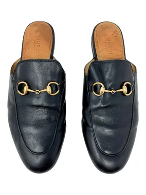 Gucci Princetown Black Leather Horsebit Mule Loafers EU 37 thumbnail 1
