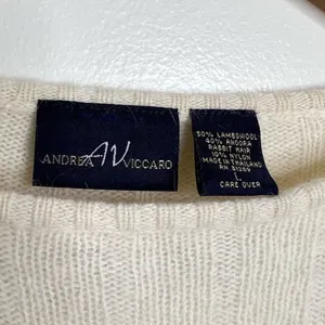 Andrea Viccaro Lambswool Angora Rabbit Hair Sweater Women’s Size Large Cream thumbnail 2